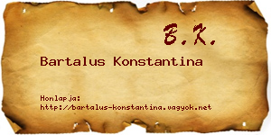 Bartalus Konstantina névjegykártya
